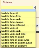 Columns list