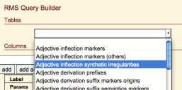 Default table list