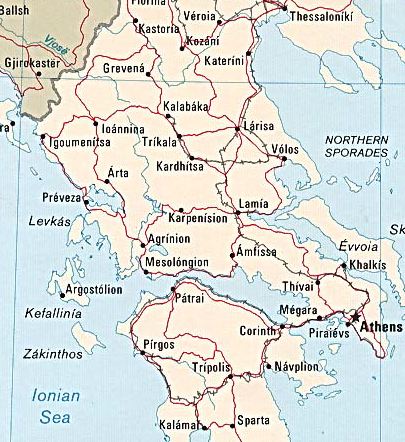 Map of Greece (Karditsa)